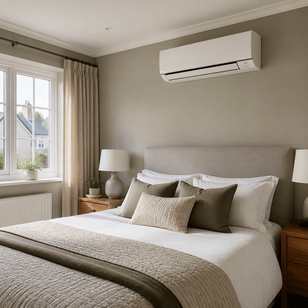 Finished bedroom air conditioning install